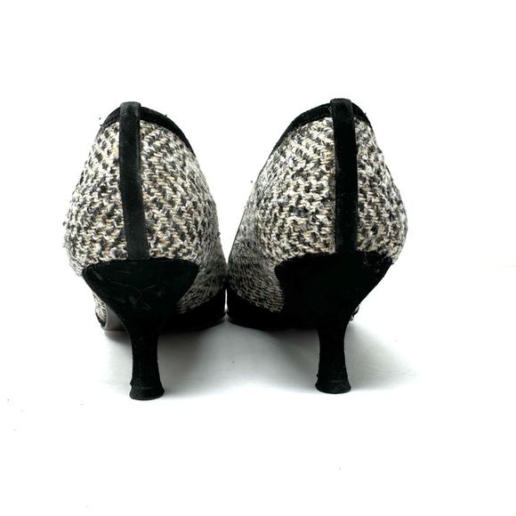 STUART WEITZMAN black suede and tweed heels, size 9 - Picture 6 of 10